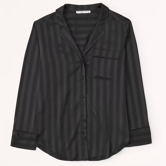 Abercrombie & Fitch Satin Button Down Sleepwear Shirt Size S main image 1